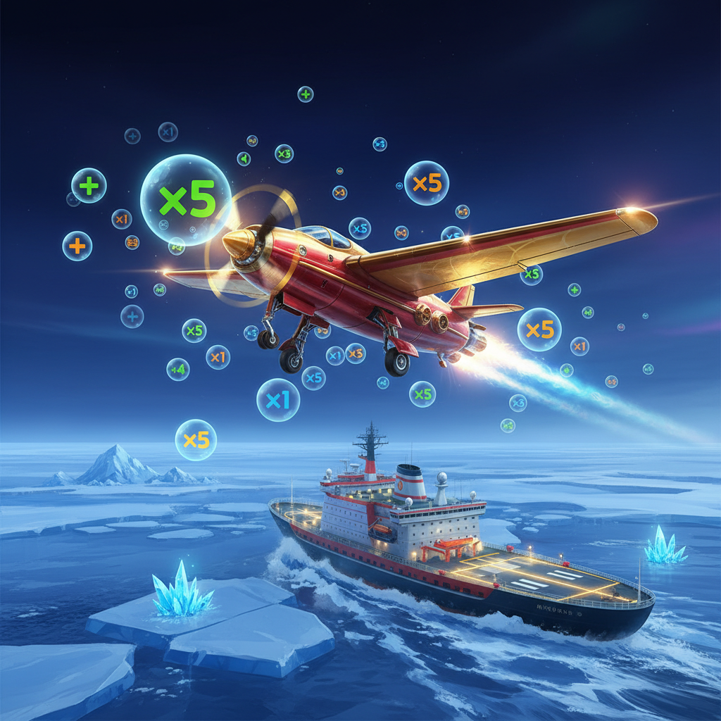 Aviamasters 2 Flugzeug sammelt Multiplikatoren und landet auf dem Schiff